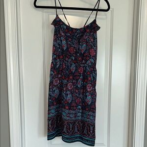 American Eagle Outfitters Blue and Red Paisley Mini Dress